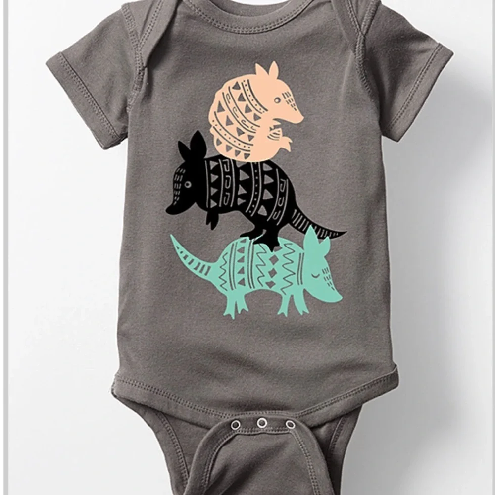 Set of 4 Boho Western Baby Onesies – Southwest Desert Animals Cactus – Size 24M